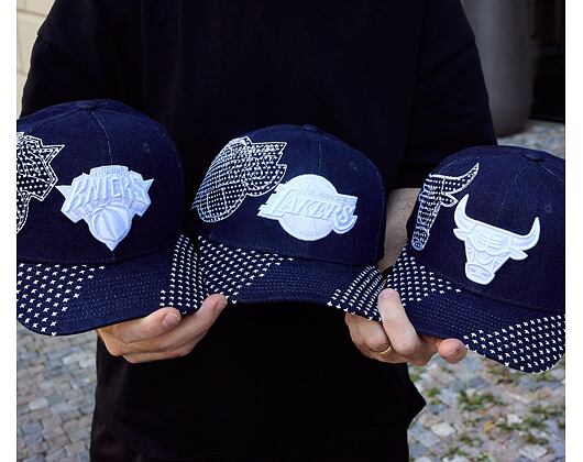 Kappe Mitchell & Ness - NBA Run Stitch Pro Snapback - Chicago Bulls - Blue