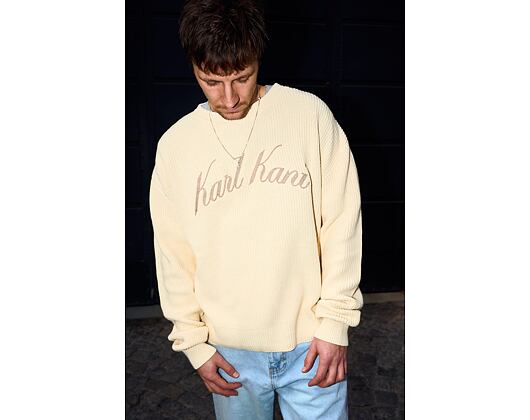 Pullover Karl Kani - KK Script Knit Oversized Crew - Off White