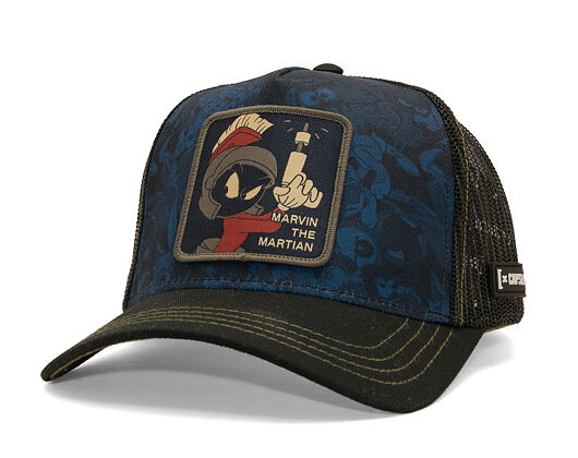 Kappe Capslab - Looney Tunes Trucker - Marvin the Martian Print - Navy / Black