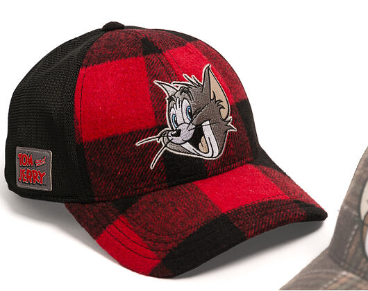 Kappe Capslab - Tom & Jerry Trucker - Tom Grin Buffalo Check - Red / Black