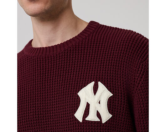 Pullover New Era - MLB Waffle Knit Crew - NY Yankees - Maroon