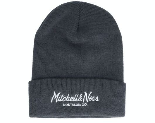 Mütze Mitchell & Ness Branded Pinscript Cuff Knit Charcoal
