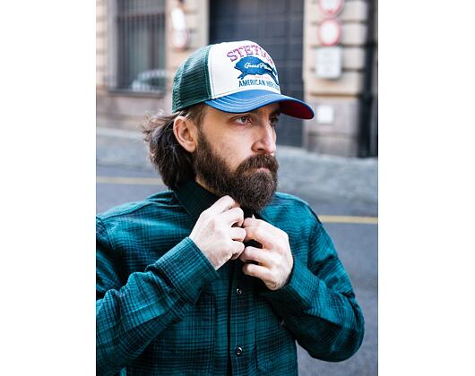 Kappe Stetson Trucker Cap Great Plains 7751152 Geen/Stone/Blue