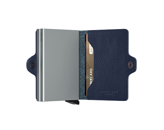 Geldbörse Secrid Twinwallet Vegetable Tanned Navy-Silver