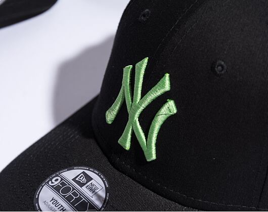 Kinder Kappe New Era 9FORTY Kids MLB League Essential - NY Yankees - Black / Bright Green
