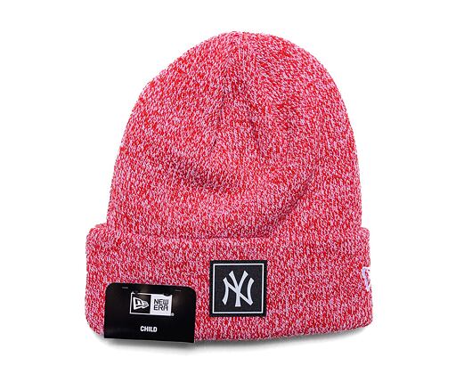 Kinder Mütze New Era MLB Kids Team Cuff Beanie - NY Yankees - Heather Scarlet / Off White