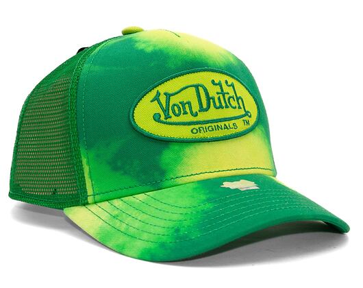 Kappe Von Dutch Trucker Boston - Cotton Twill - Green Tie Dye