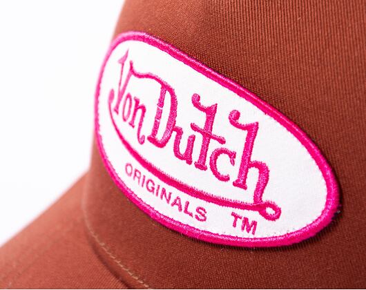 Kappe Von Dutch Trucker Boston - Cotton Twill - Brown/Pink