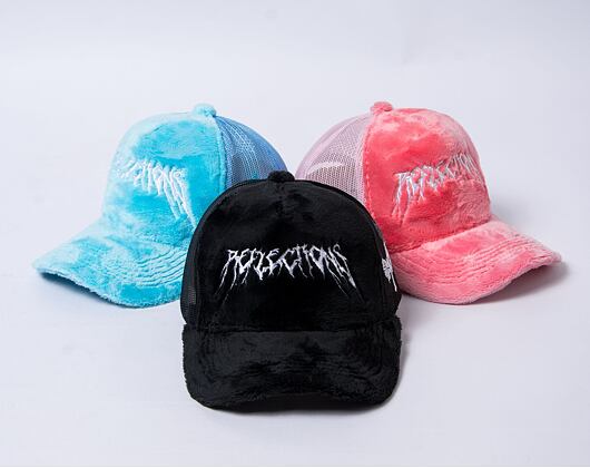 Kappe Reflection Luxury Fuzzy Trucker - Satin Black / White