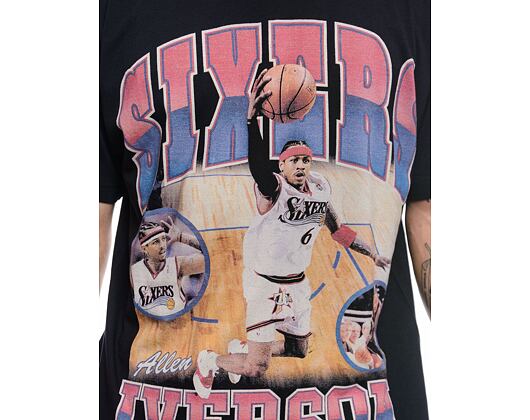 T-Shirt Mitchell & Ness Nba Player Photo Tee Philadelphia 76Ers Black