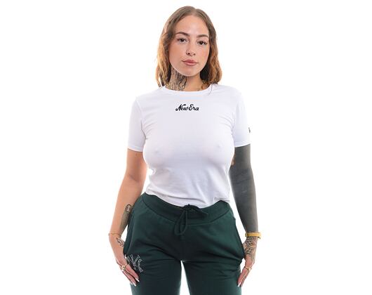 Damen T-Shirt New Era - Script Tee Slim - White / Black