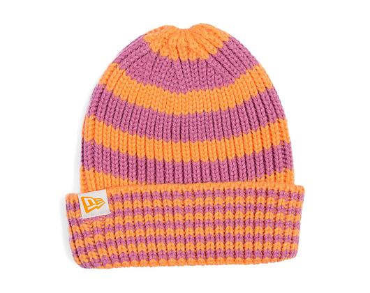 Mütze New Era - Medium Knit Stripe Beanie - Orange / Pink