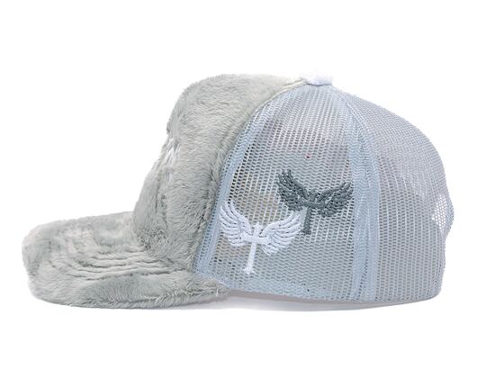 Kappe Reflection Luxury Fuzzy Trucker - Cloud Grau / Weiß