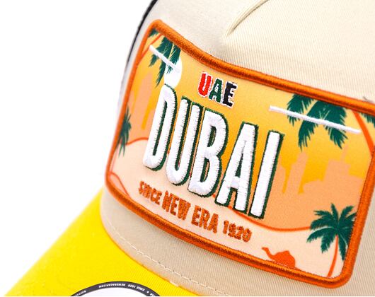 Kappe New Era - License Plate 9FORTY Trucker - Stone / Grilled Yellow