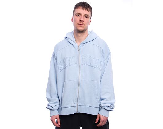Pullover Karl Kani - College Heavy Crop Zip Hoodie - light blue