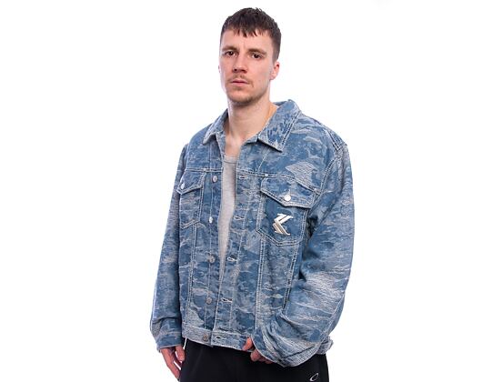 Jacke Karl Kani - Og K Distress Camo Os Denim Jacket - medium blue