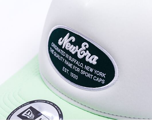 Kappe New Era - Branded Oval Foam Patch 9FORTY Trucker - White / Green