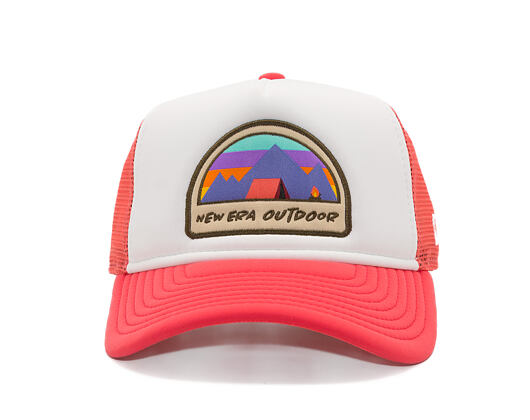 Kinder Kappe New Era - Branded Adventure Patch 9FORTY Trucker - Coral / White