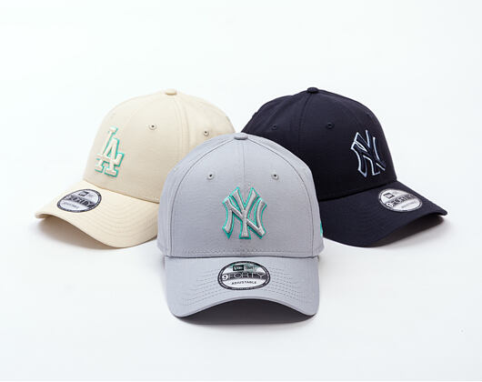 Kappe New Era - MLB Team Outline 9FORTY - NY Yankees - Grey / Teal