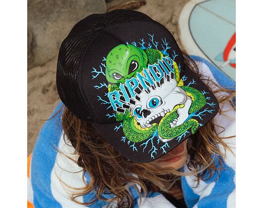 Kappe Rip N Dip - Skull And Bones Trucker Hat Black
