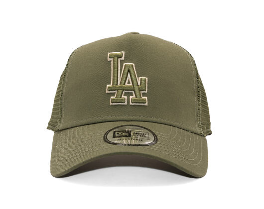 Kappe New Era - MLB Outline 9FORTY Trucker - LA Dodgers - New Olive