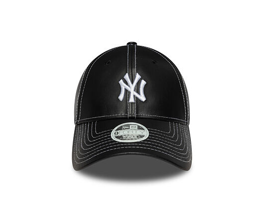 Damen Kappe New Era - MLB Contrast Stitch PU Leather 9FORTY - NY Yankees - Black / White