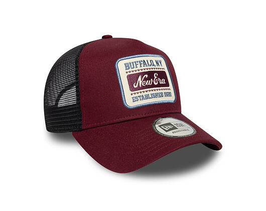 Kappe New Era - Buffalo Patch 9FORTY Trucker - Burgundy / Muted Indigo