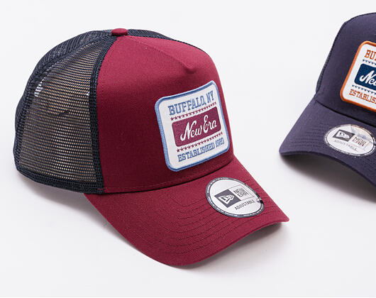 Kappe New Era - Buffalo Patch 9FORTY Trucker - Burgundy / Muted Indigo
