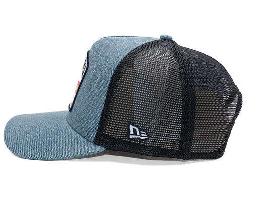 Kappe New Era - Western Rodeo Denim Patch 9FORTY Trucker - Himmelblau / Marine
