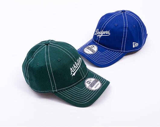 Kappe New Era - MLB Contrast Stitch 9TWENTY - Oakland Athletics - Dark Green / White