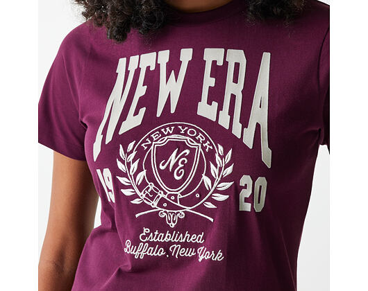Damen T-Shirt New Era - Crest Tee Regular - Burgundy