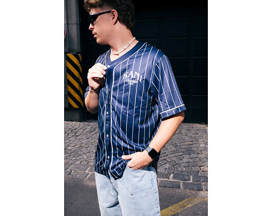 Trikot Karl Kani - Kani Pinstripe Baseball Jersey - Blue