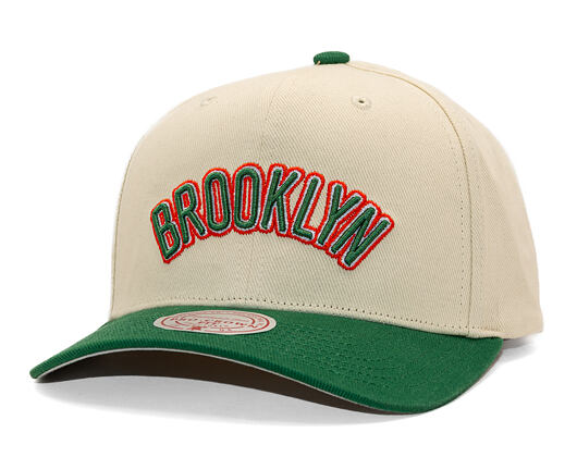 Kappe Mitchell & Ness - Green Orange Pro Crown - Brooklyn Nets - Sand/Green