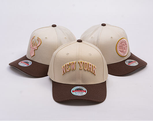 Kappe Mitchell & Ness - Blush Sand Classic Red - New York Knicks - Sand/Brown