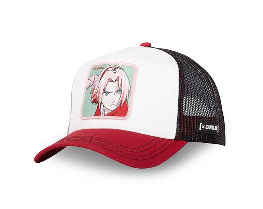Kappe Capslab Trucker - Naruto Sakura - Weiß/Rot