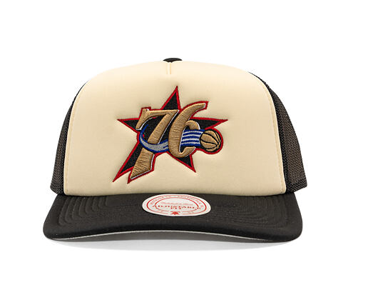 Kappe Mitchell & Ness - NBA Vintage Block Trucker HWC - Philadelphia 76Ers - Cream