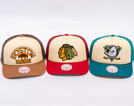Kappe Mitchell & Ness - NHL Vintage Block Trucker - Anaheim Ducks - Cream