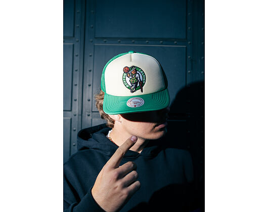 Kappe Mitchell & Ness - NBA Vintage Block Trucker - Boston Celtics - Cream
