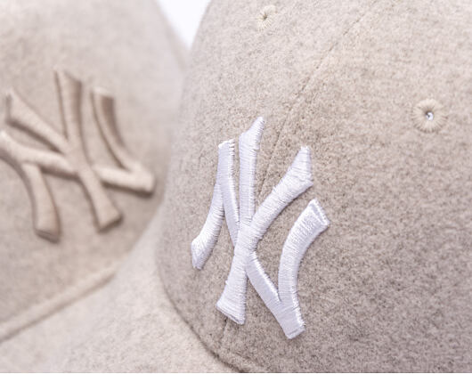 Kappe New Era - MLB Melton Wool 9FORTY - NY Yankees - Stone / White