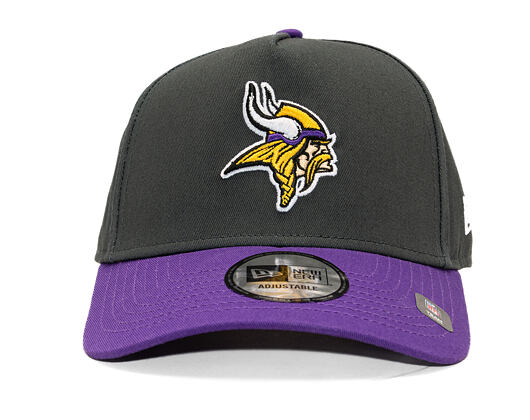 Kappe New Era - NFL Charcoal Drop 9FORTY A-Frame - Minnesota Vikings - Steel Clouds / Purple
