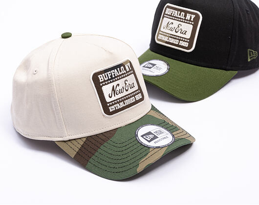Kappe New Era - Branded Camo Patch 9FORTY A-Frame - Stone / Woodland Camo