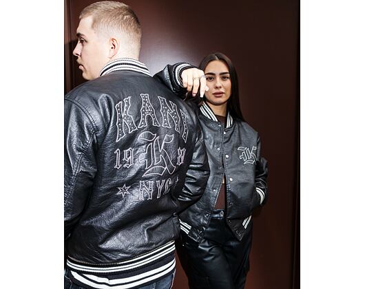 Jacke Karl Kani - Kani Western Pu Leather College Jacket - Black