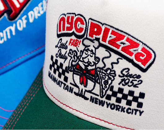 Kappe Stetson - Trucker Cap Pizza by JJ Hats - Green/Off-White