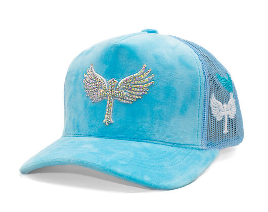 Kappe Reflection Luxus Samt Strasssteine Baby Blau