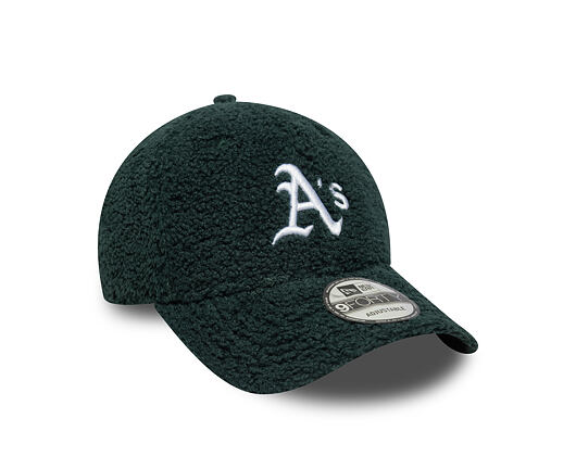 Kappe New Era - MLB Winter Borg Teddy Fleece 9FORTY - Oakland Athletics - Dark Green / White