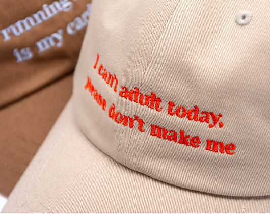Kappe 8by8 - Dadcap - "I can't adult today" - Tan/Orange
