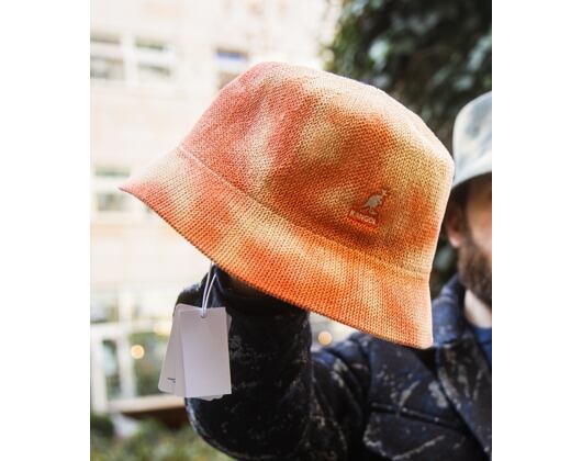Hut Kangol - Tie Dye Knit Bucket - Coral Flame/Natural
