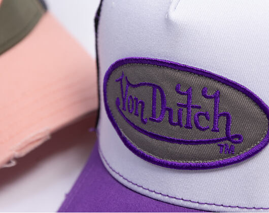 Kappe Von Dutch - Trucker - Classic Logo White/Distressed Purple Denim