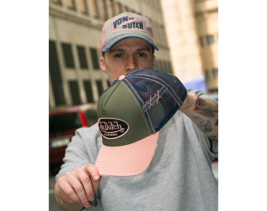 Kappe Von Dutch - Trucker - Limited Olive/Pink/Distressed Denim