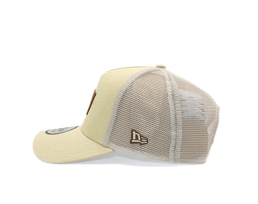Kappe New Era - Branded Denim Leather Patch 9FORTY A-Frame Trucker - Camel